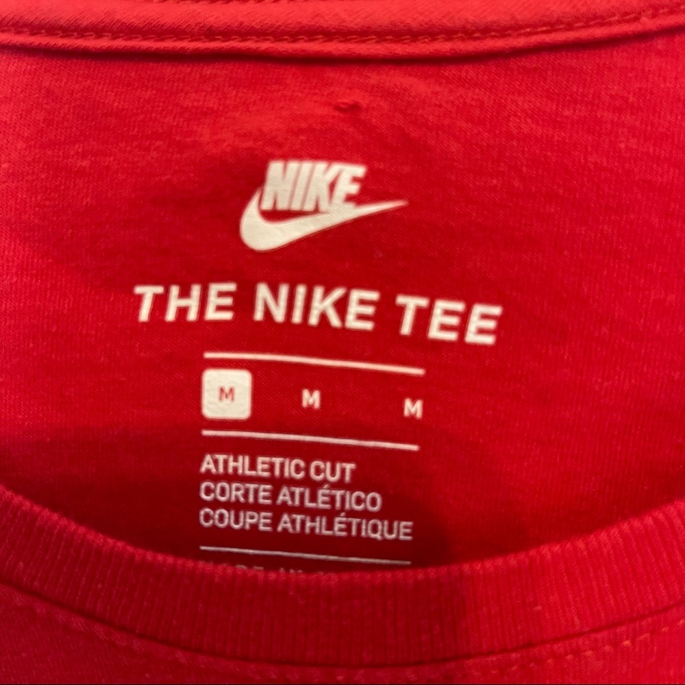 Nike Red Athletic Cut Checkerboard Crewneck Shirt - Picture 3 of 4